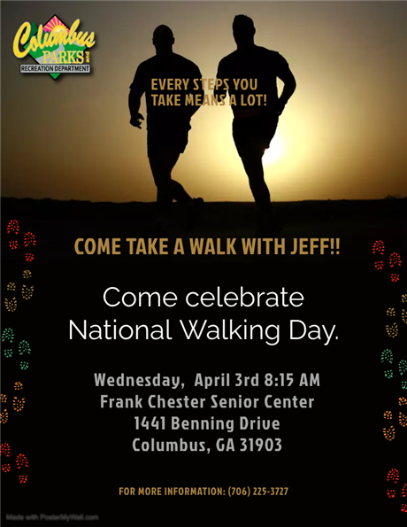 National Walking Day April 3rd 8:15AM Frank Chester Senior Center